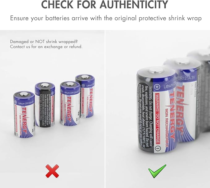 Tenergy 3V CR123A Lithium Battery, High Permance 1500mAh CR123A Cell Batteries - Image 7