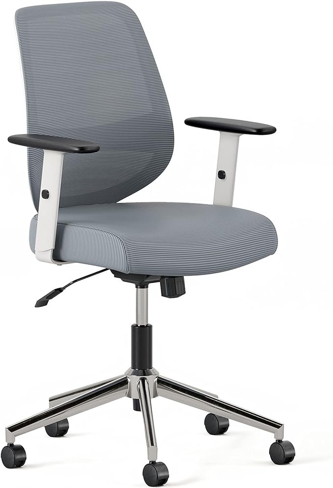 Branch Daily Chair - Computer Office Chair with Swivel, Lumbar Rest, and Adjustable Armrests - Sustainable, Stylish Mesh, & Adjustable Armrests - Comfortable Seating for Improved Posture - Slate