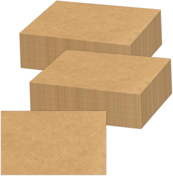 5.5x8.5 Blank Cardstock Paper (Set of 50) Plain Kraft Cards - 80lb Flat Cards Stock Printer Paper for Make Your DIY Invitations, Note, Greeting, Table Cards - Writing, Stamping, Drawing, Painting