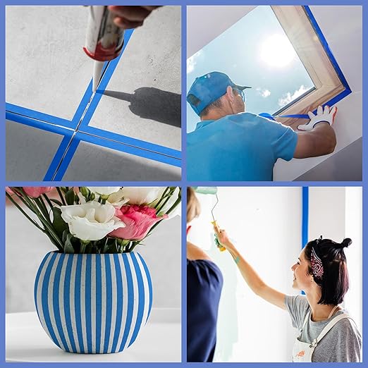 18 Rolls Painters Tape 2 Inches Wide Blue Painters Tape 18 Roll x 1.89 Inch x 55 Yards Blue Masking Tape for Home Decoration DIY Furniture