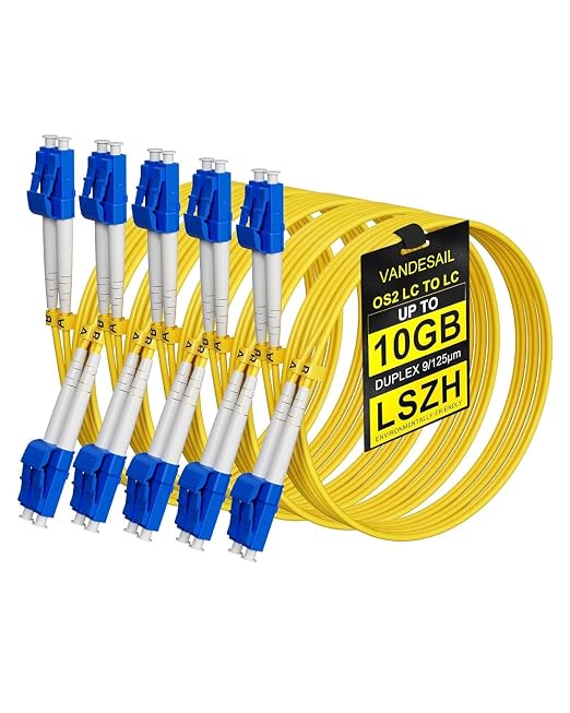 5 Pack LC to LC Fiber Patch Cable 2M, Individually Tested OS2 Single Mode by VANDESAIL