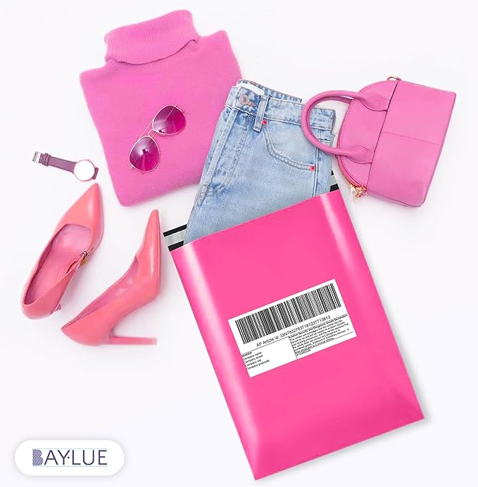 Hot pink Large Poly Mailers 19x24 Inch | Strong Adhesive Self-Seal Mailer Bags | Tear, Tamper, Water Resistant Shipping Envelopes Thick Strong polymailer Bags XL Clothing Shipping Bags | 100 Pcs Bulk