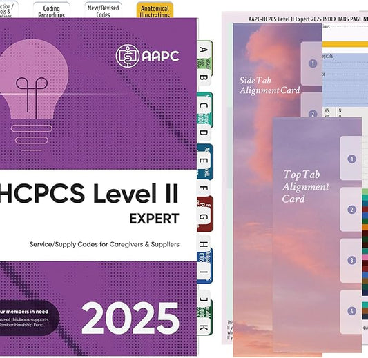 Index Tabs for HCPCS Level II Expert 2025 Codebook - Easy Navigation for Medical Coding Books (for AAPC Version)