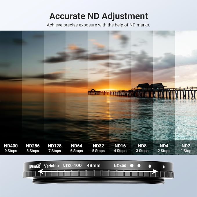 NEEWER 49mm Variable ND + CPL + UV Filter Kit - Image 4