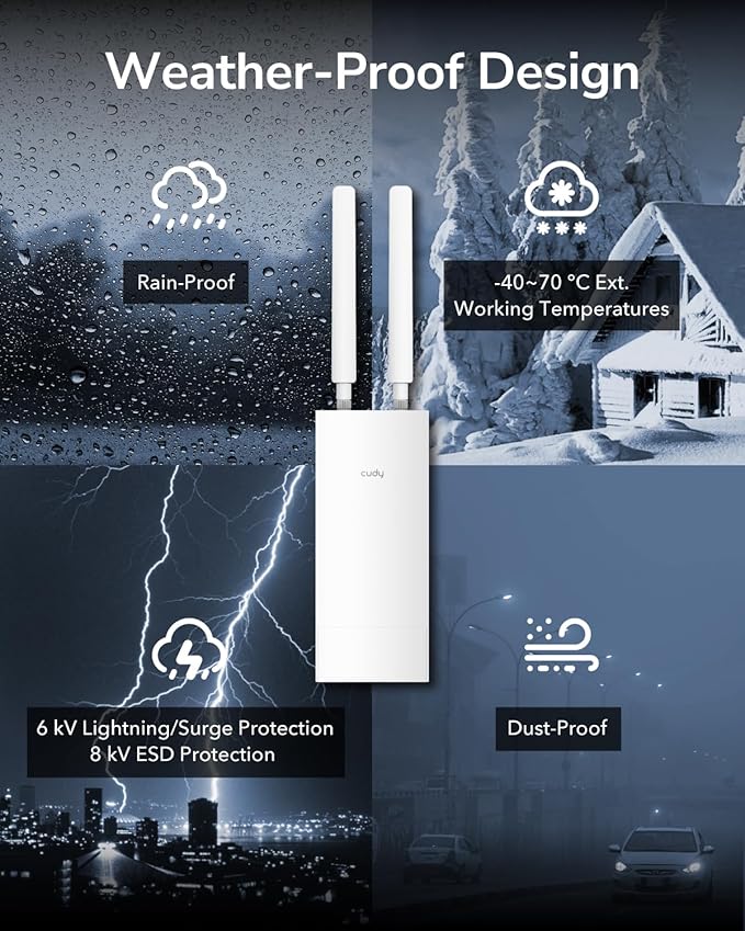 Cudy Outdoor AX3000 High Power WiFi 6 Access Point, IP65 Weather Proof - Image 8