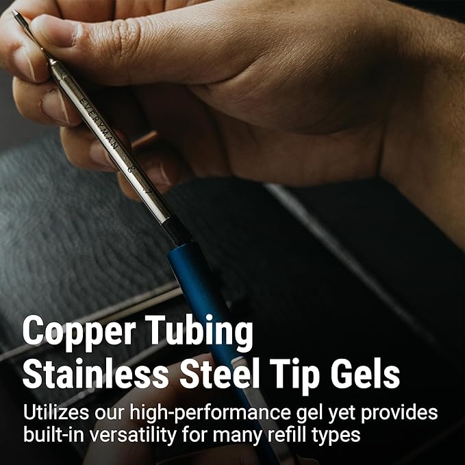 Everyman Grafton Full Click Refillable 0.7mm Ball Point Pen, Crimson | Sleek Anodized Aluminum EDC Pen with Deep Grooved Grip | Smooth Writing Pocket Pen for Office, Travel, Gifting & Daily Use