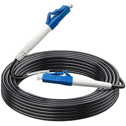 15 Meters LC to LC Outdoor Armored Simplex Fiber Patch Cable, Single Mode Fiber by Bangun