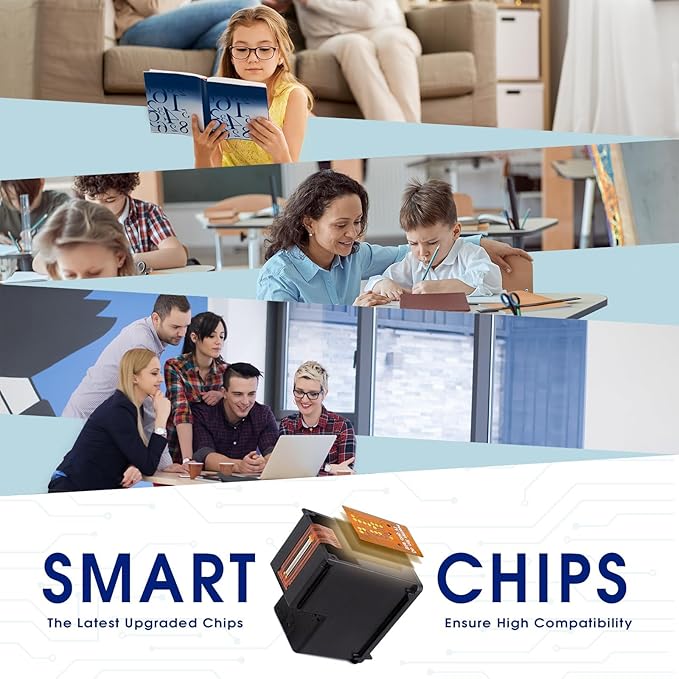 61XL 61 Ink Cartridge Combo Pack Compatible for HP Ink 61 Works with Envy 4500 4501 4630 5530 Deskjet 1000 1010 2540 Officejet 4630 4635 Printer (1 Black, 1 Color) 2-Pack