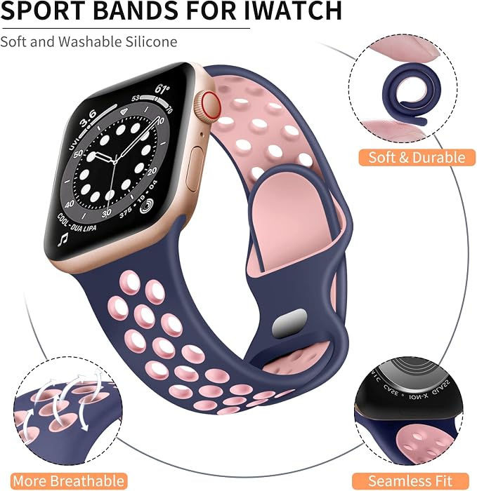 Lerobo Compatible with Apple Watch Bands Series 9 45mm 11 10 46mm SE 44mm 42mm - Image 2