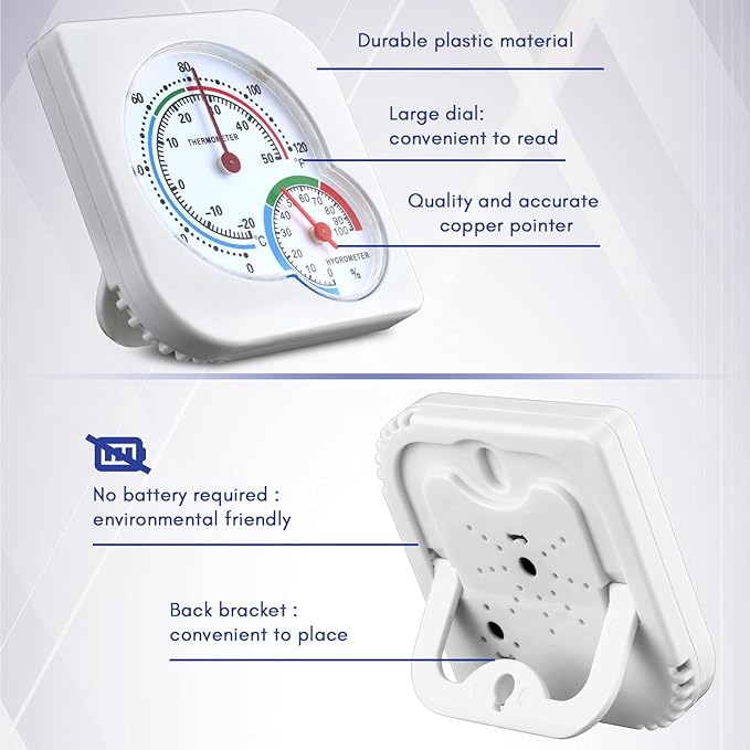 Kathfly 4 Pcs Indoor Thermometer and Humidity Gauge Indoor Mini Thermometer - Image 4