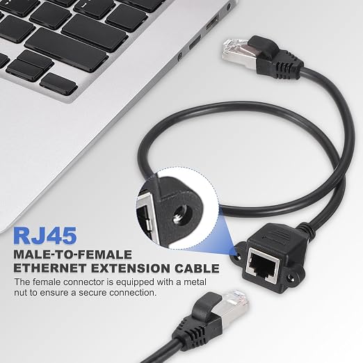 MECCANIXITY Cat6 Ethernet Extension Cable, 4.9Ft RJ45 Male to Female Screw - Image 4