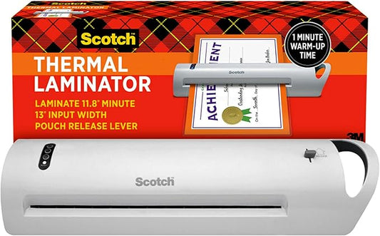Scotch Thermal Laminator, Extra Wide 13 Inch Input, Ideal for Teachers, Small Offices, or Home (TL1302Z)