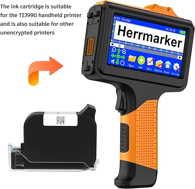 Original New 42ml Quick Dry Ink Cartridge, Replacement Compatible for 0.5inch/12.7mm Handheld Inkjet Printer TIJ314/TIJ990/T1000(Red)