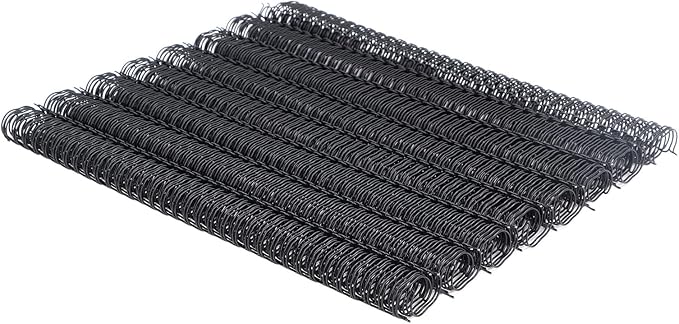 3:1 Pitch Double Loop Binding Wires, YolieraArt 100 Pack Spiral Spine Bindings, 9/16 Inch Wire Twin Binding for Book Binder Machine,Students and Coworkers (120 Sheet Capacity, 100P, Black)