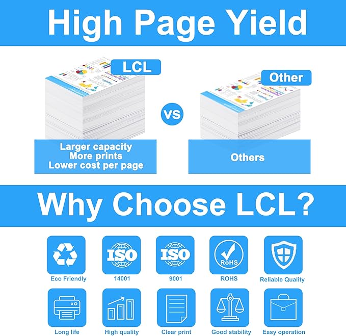 LCL Compatible Ink Cartridge Pigment Replacement for Brother LC3039 XXL LC3039XXL LC3039BK LC3039C LC3039M LC3039Y MFC-J5845DW MFC-J5945DW MFC-J6945DW MFC-J6545DW (4-Pack Black Cyan Magenta Yellow)
