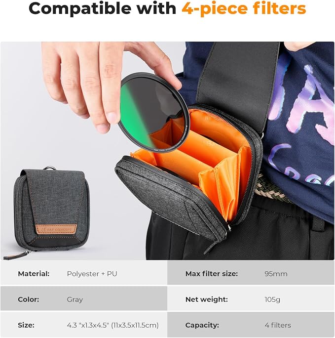 K&F CONCEPT 62mm Magnetic CPL+ND8+ND64+Magnetic Basic Ring+Lens Cap Camera Lens - Image 4