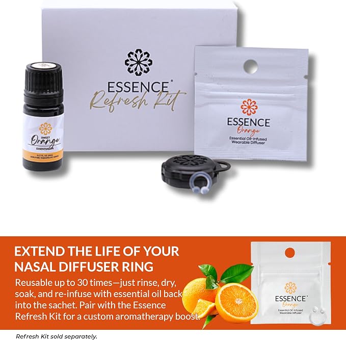 Essence Wearable Aromatherapy Nasal Diffuser – Orange Essential Oil Nose Ring - Image 7