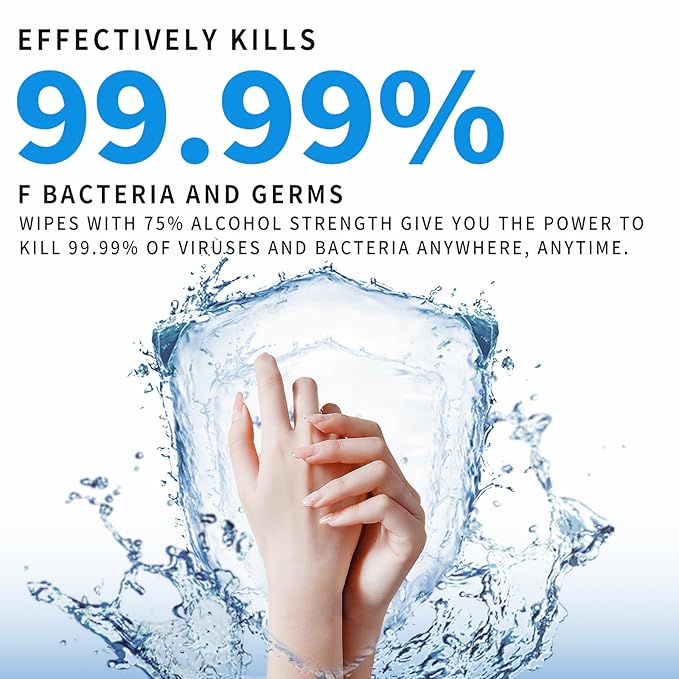 75% Alcohol Wet Hand Sanitizing Wipes - With Aloe, Moisturizer, and Vitamin E Formula - Premium Sanitizer for Travel, Home, Office, and School Use (Aloe, 200)