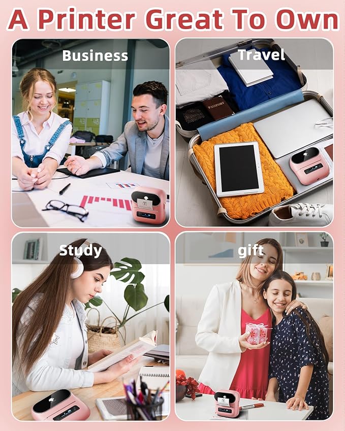 Phomemo M220 Bluetooth Label Maker Machine,Label Printer for Small Business, Office, Home & School, Portable Label Maker with 200+ Templates,100+ Fonts,1000+ Icons, Compatible with Phone, PC