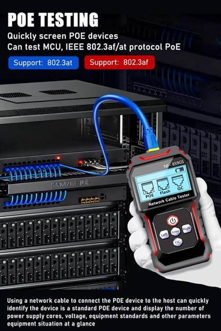NF-859GS Network Cable Tester POE RJ45 RJ11 CAT5 CAT6 Cable Toner Continuity - Image 5