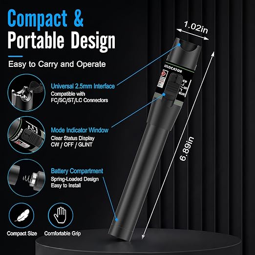 Fiber Optic Visual Fault Locator Kit, VFL Pen Compatible - Image 6