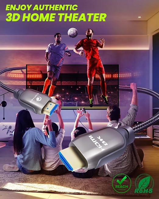 8K HDMI 2.1 Cable 10ft 48Gbps, Ultra High Speed HDMI Cable, 4K HD 120Hz 144Hz - Image 5