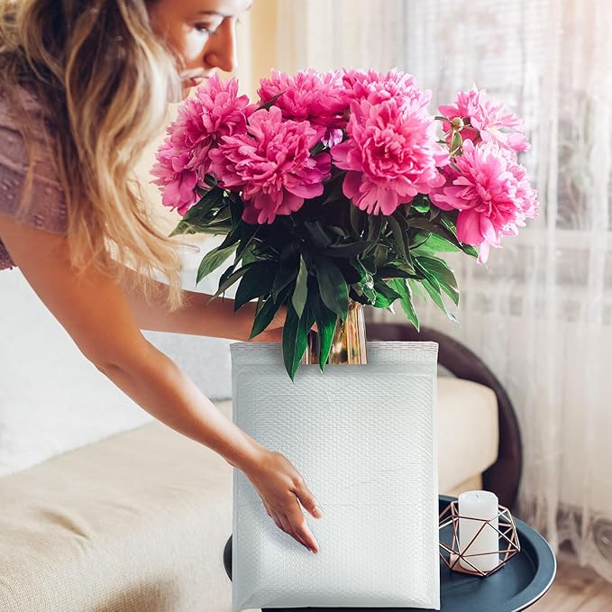 Ireer 10 Pack Extra Large 10 x 13" Bubble Mailers Poly Padded Envelopes Cushioned Mailing Envelopes Bubble Padded Mailers Self Adhesive Waterproof Shipping Bags for Business Christmas Packaging Gift