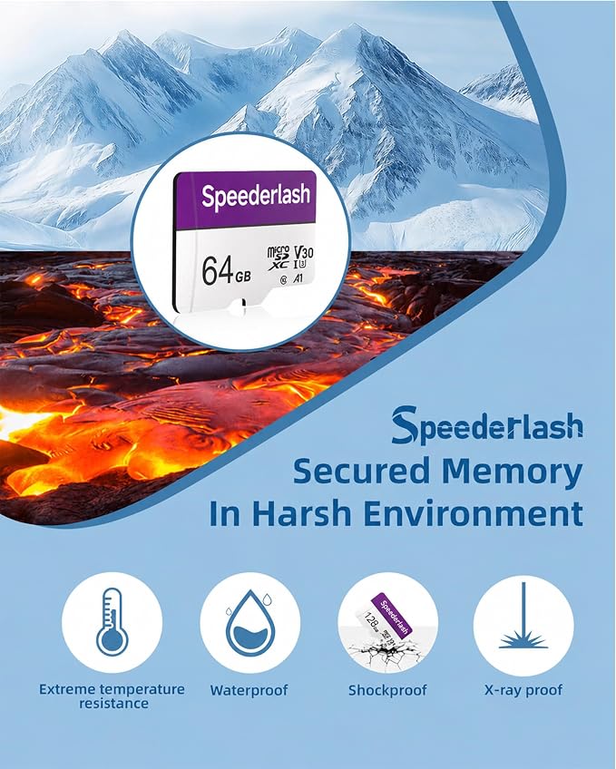 Micro SDXC Memory Card 64GB Pack, Speederlash Camera Plus TF Card - Image 4