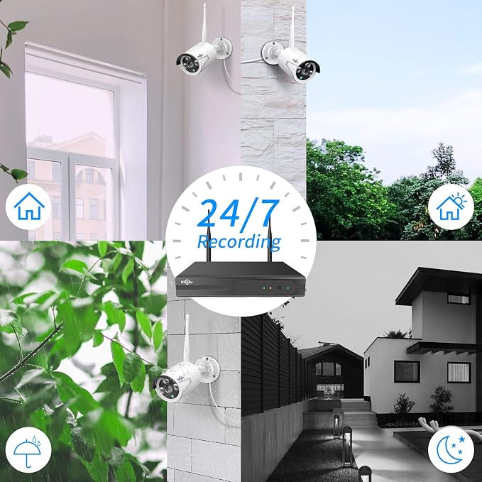Hiseeu 2K Wireless Security Camera System, 10CH NVR Kit, Night Vision, - Image 3