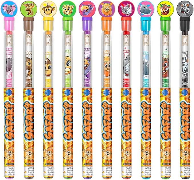 Safari Smencils Cylinder - HB #2 Patented Gourmet Scented Pencils, 50 Count, Gifts for Kids, Classroom Rewards, Party Favors, Stuffers