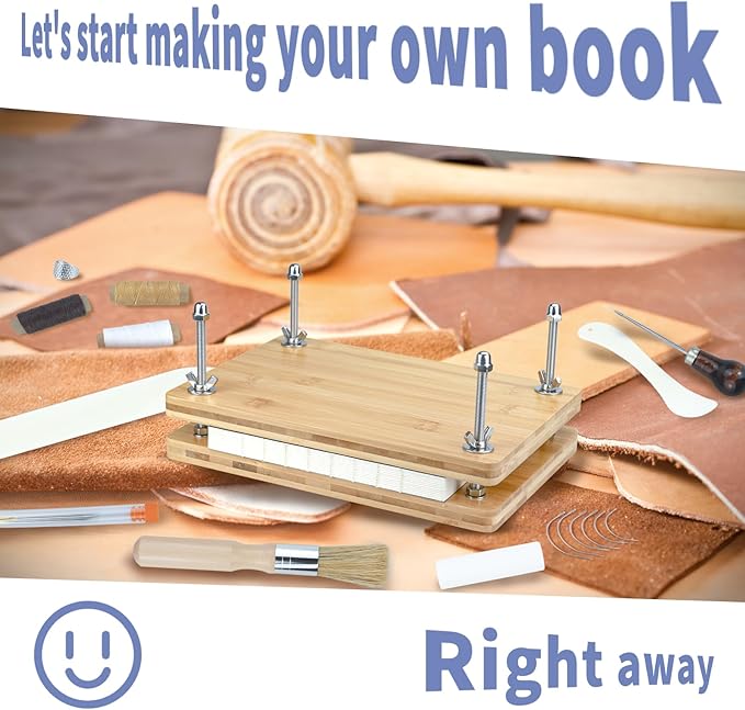 Eohcofys Book Binding Kits, Book Press Binding Materials Tools Bookbinding Kit for Beginners 11.6 x 7.9 Inch