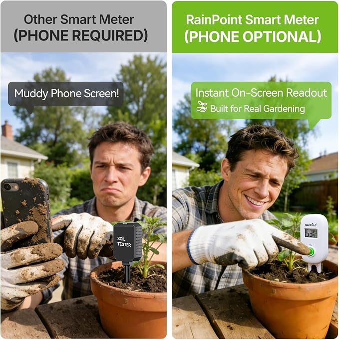 RAINPOINT Smart Digital Wireless Plant Moisture Meter Houseplant Indoor - Image 4