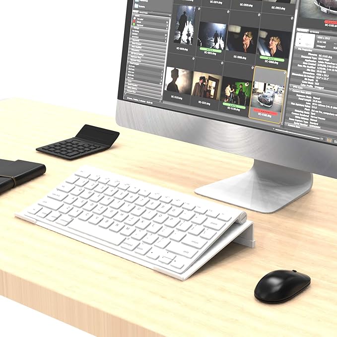 Mini Computer Keyboard Stand - 11.8'' x 5.1'' - Acrylic Keyboard Holder for 78 Keys, Universal Compact, with White Silicone Strip