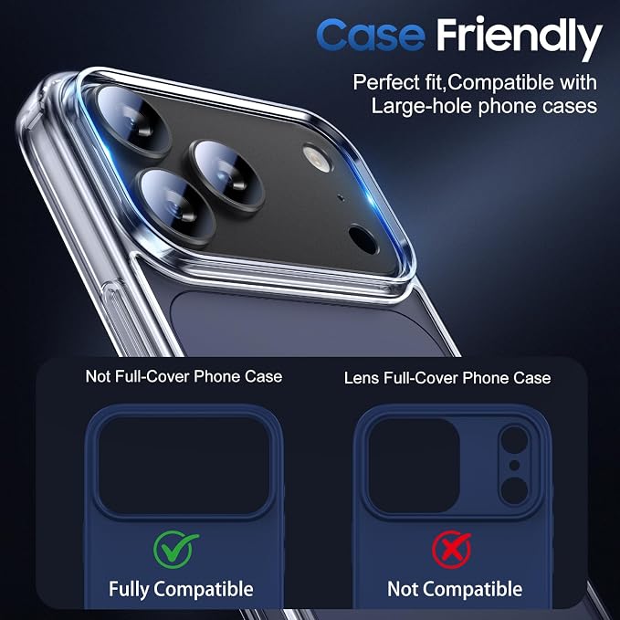 UniqueMe for 3 Pack iPhone 17 Pro Max Camera Lens Protector - Image 6