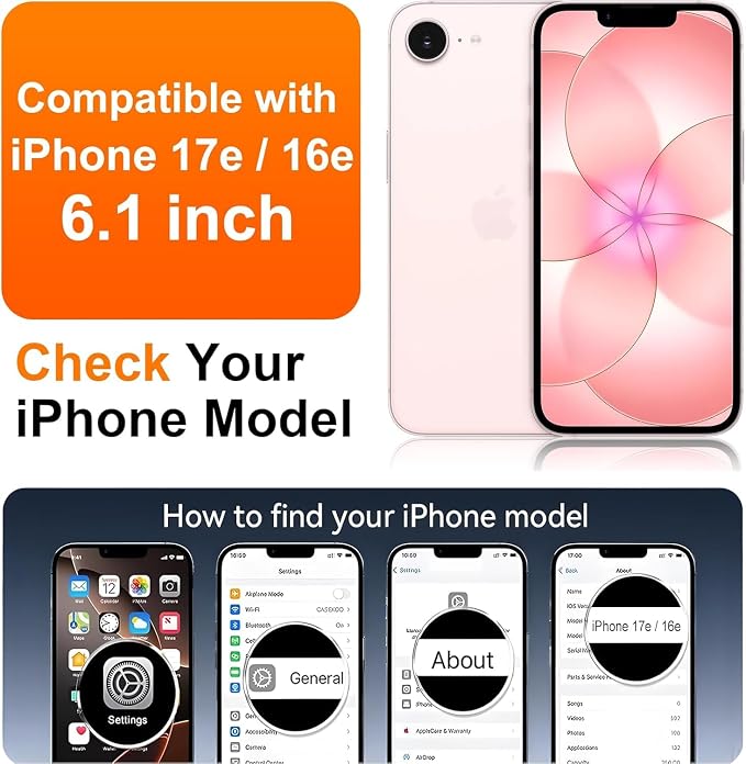 Magnetic Glossy Case for iPhone 17e, iPhone17e/16e Phone Case Slim Clear Luxury - Image 2