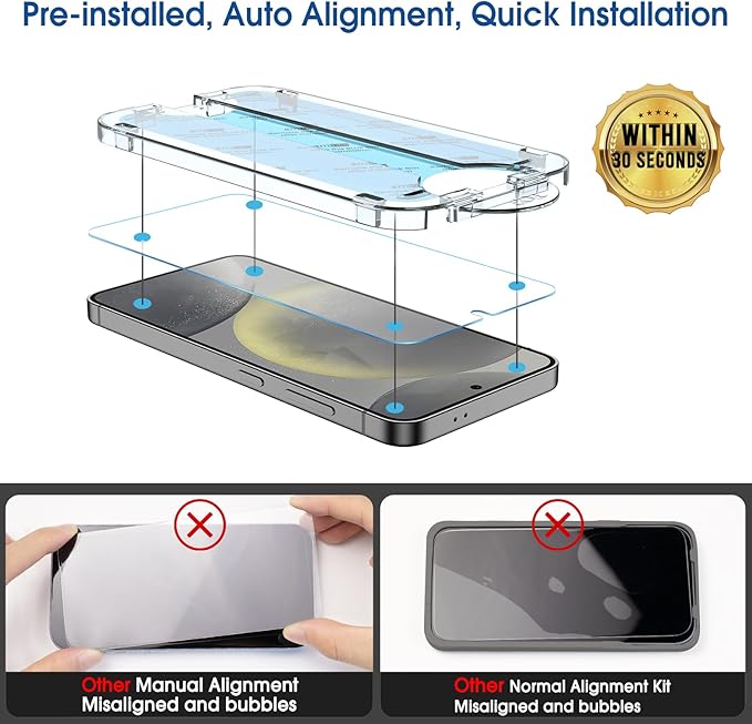 amFilm Auto-Alignment OneTouch for Samsung Galaxy S24 6.2" Screen Protector + - Image 4