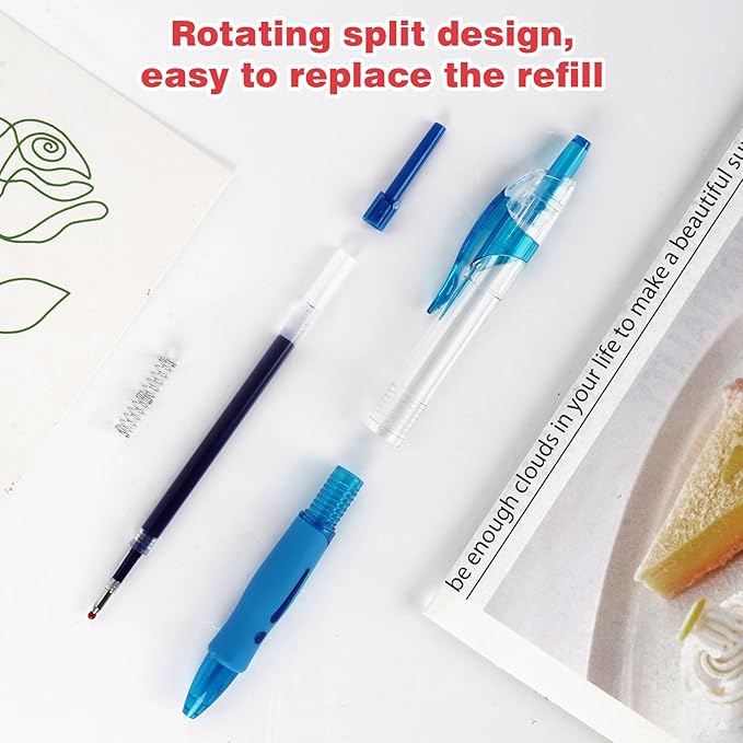 Innertone Black/Red/Blue Gel Pens, 12 Pcs Retractable Fine Point 0.7mm, with 5 Pen Refills,Red/Black/Blue Pen, with Quick-Drying Ink, Suitable for Women, Men, Journal, School, Office