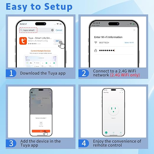 WiFi Smart Outlet Plug with Remote, Compatible with Alexa and Google Home via - Image 3