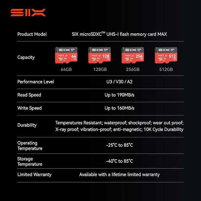 SIX M200 512GB Micro SD Card Read Up to 190MB/s - Image 9