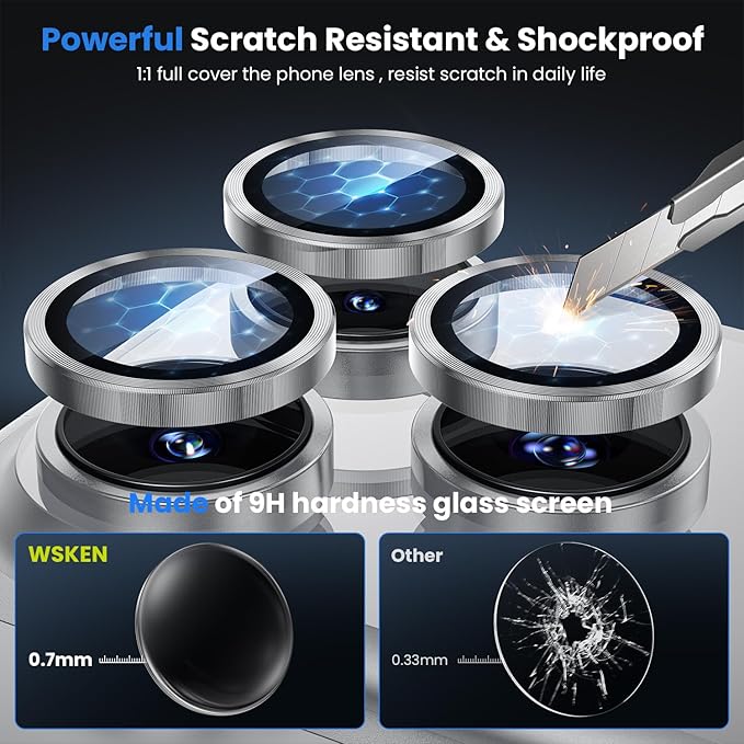 WSKEN for iPhone 17 Pro/iPhone 17 Pro Max Camera Lens Protector - Image 3