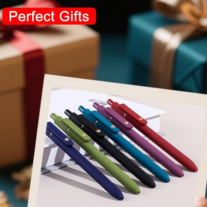 ITAWIXS Colorful Gel Pens, 6Pcs 0.5mm Fine Point Retractable Multi Colored Pens for Journaling, Sketching, School Supplies Gifts for Women Teens