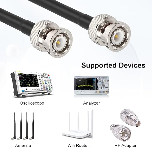 MOOKEERF BNC Cable - 3FT 2PCS RG58 50 ohm BNC Male to Male Coax Cables Low Loss - Image 5