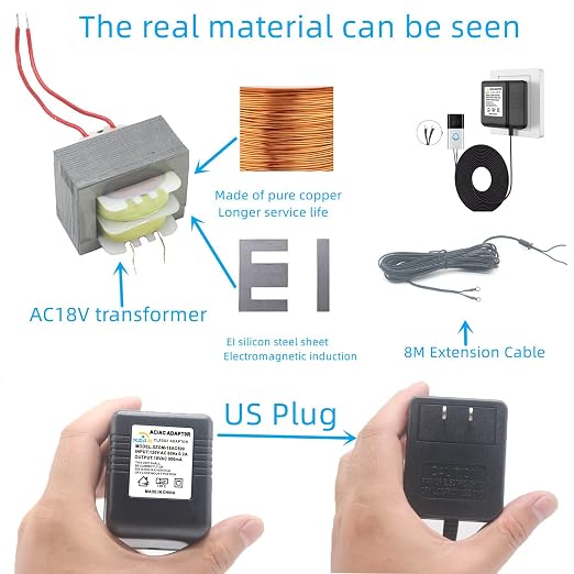 Black Video doorbell Special Power Transformer, 18V500MA doorbell Power Adapter - Image 6