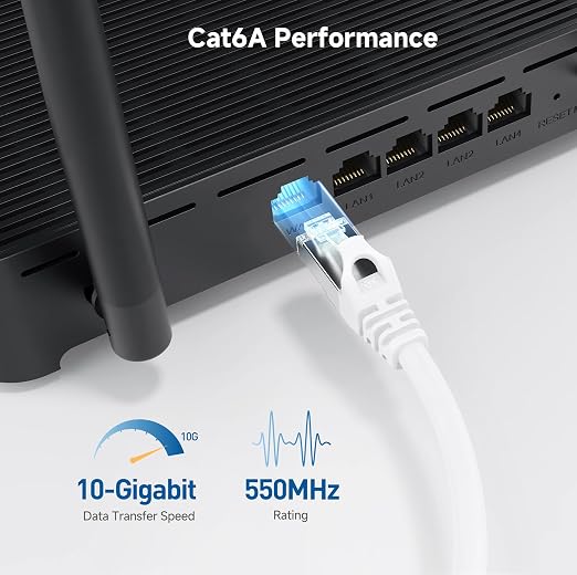Cable Matters 10Gbps Snagless Short Shielded Cat 6A Ethernet Cable - 3ft - Image 3