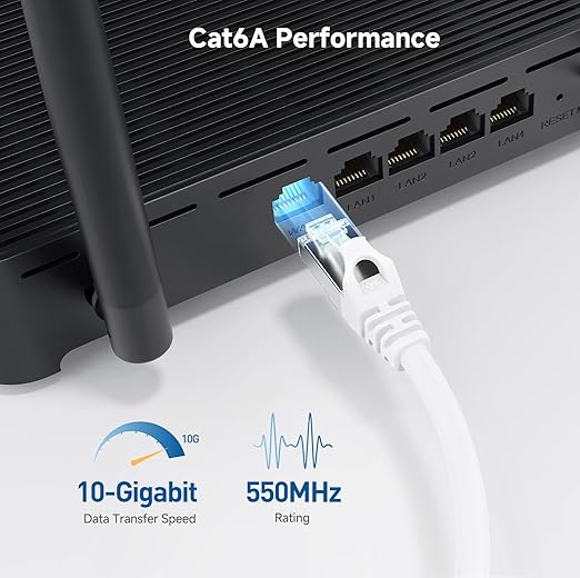 Cable Matters 10Gbps Snagless Short Shielded Cat 6A Ethernet Cable - 1ft - Image 3