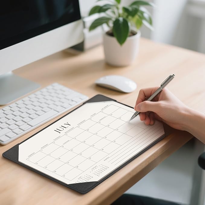 Jotsome Desk Calendar 2025-2026 with Desktop Mat, Academic Desk Pad Calendar From July 2025 to December 2026 14x10.5 inch, Desk Blotter Calendar for Home Office and School, Easy Planning, Black