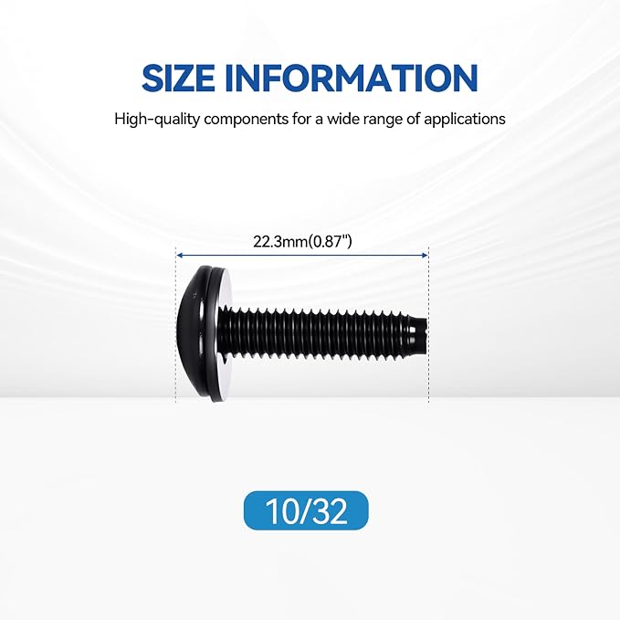 60-Pack Rack Screws 10/32 with Nylon Washers - Image 2