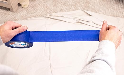 ABRO Blue Painters Tape 2 Inch Wide, 48mm x 55M, All Purpose Blue Tape, Temporary Labeling, Easy Tear, Clean Removal, Masking Tape Colored DIY or Pro