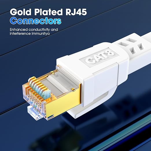 Cat 8 Ethernet Cable 50 ft, 15ft 20ft 25ft 30ft 40ft 60ft 75ft 100ft High-Speed - Image 4