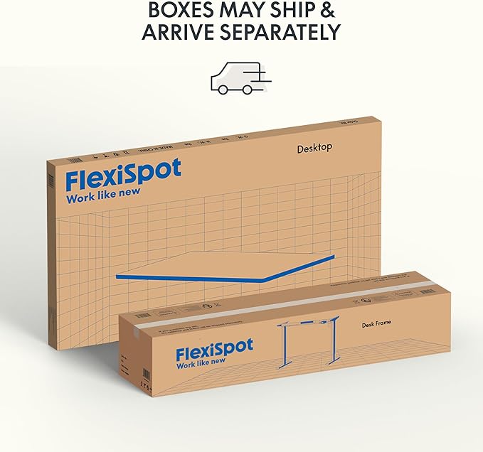 FLEXISPOT EN1 Whole-Piece Standing Desk - 55 x 28 Inches Electric Stand Up Workstation, Home Office Computer Height Adjustable Desk (Black Frame + 55" Mahogany Top, 2 Packages)